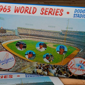 1963 Vintage Los Angeles Dodgers - New York Yankees World Series Program - Canvas Gallery Wrap - 14 x 11 #BB053