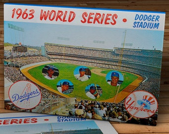 1963 Vintage Los Angeles Dodgers - New York Yankees World Series Program - Canvas Gallery Wrap - 14 x 11 #BB053