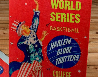 1961 Vintage World Series of Basketball - Harlem Globetrotters Basketball Program - Canvas Gallery Wrap