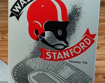 1956 Vintage Washington Huskies - Stanford Football Program Cover - Canvas Gallery Wrap