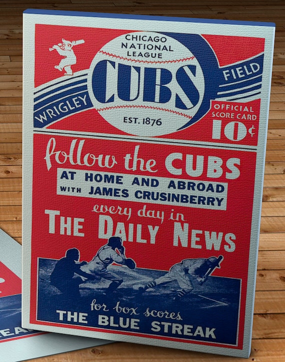 1931 Vintage Chicago Cubs Baseball Program Cover Canvas 