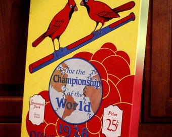 1928 Vintage St Louis Cardinals World Series Program - Canvas Gallery Wrap