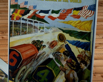 1909 Vintage Indianapolis 500 Racing Poster  - Canvas Gallery Wrap