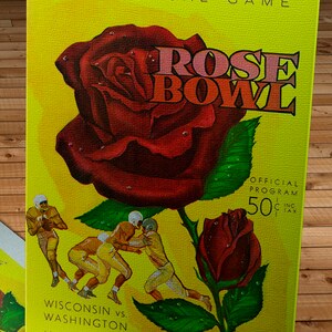 1960 Vintage Rose Bowl - Washington Huskies - Wisconsin Badgers Football Program Cover - Canvas Gallery Wrap