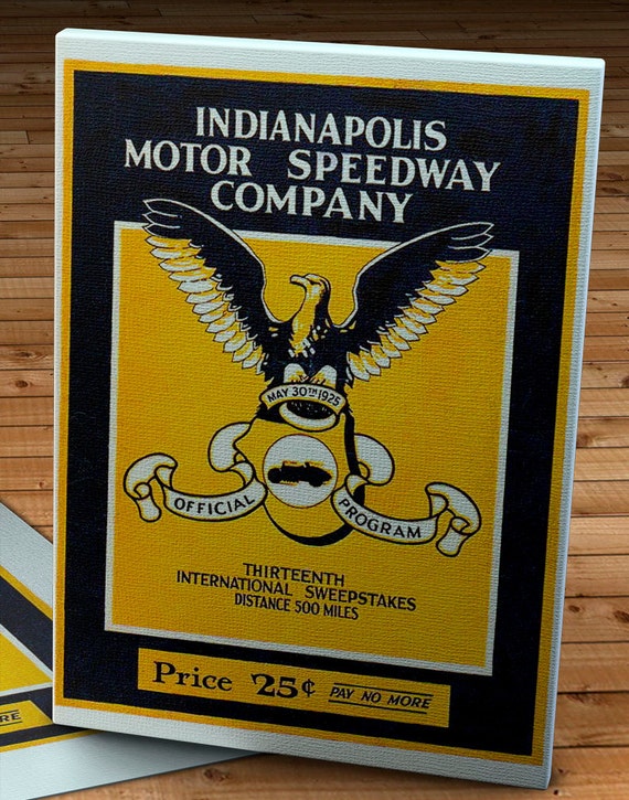 1925 Vintage Indianapolis 500 Racing Program Canvas Gallery Wrap 12 X 16 Ms026