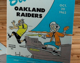 1962 Vintage Oakland Raiders - Buffalo Bills Football Program - Canvas Gallery Wrap