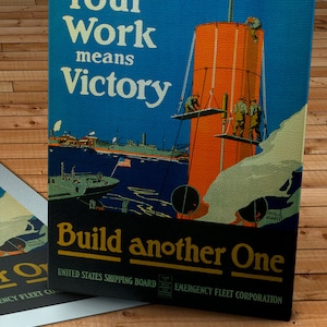 Vintage WPA Poster - Work Means Victory - Canvas Gallery Wrap