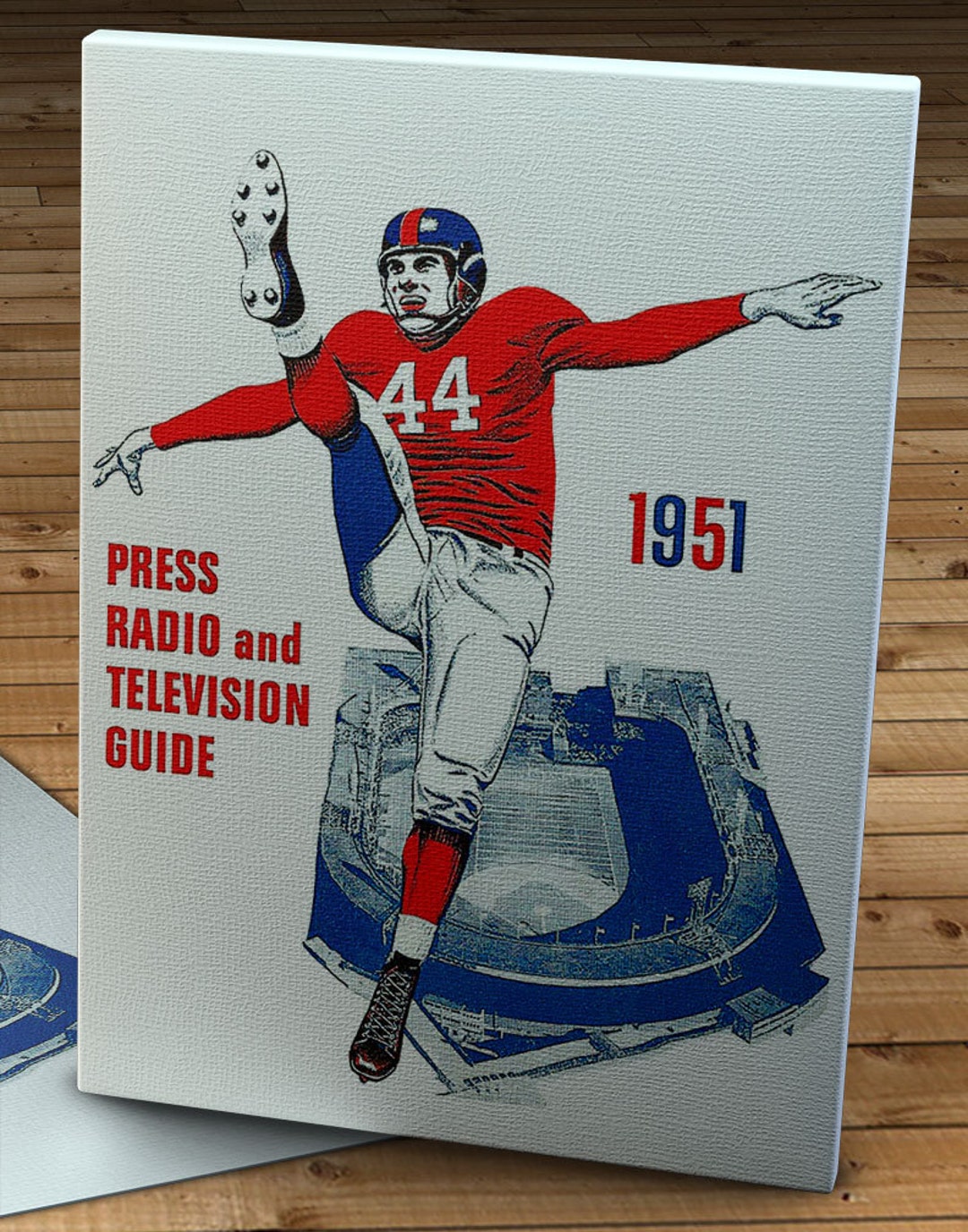 1951 Vintage New York Giants Media Guide Canvas Gallery Wrap Etsy