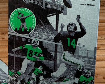 1957 Vintage Philadelphia Eagles - New York Giants Football Program Cover - Canvas Gallery Wrap