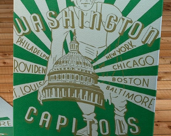 1947 - 1948 Vintage Washington Capitols Basketball Program Cover - Canvas Gallery Wrap