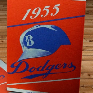 1955 Vintage Brooklyn Dodgers Baseball Scorecard - Canvas Gallery Wrap