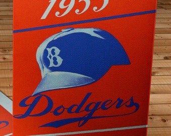 1955 Vintage Brooklyn Dodgers Baseball Scorecard - Canvas Gallery Wrap
