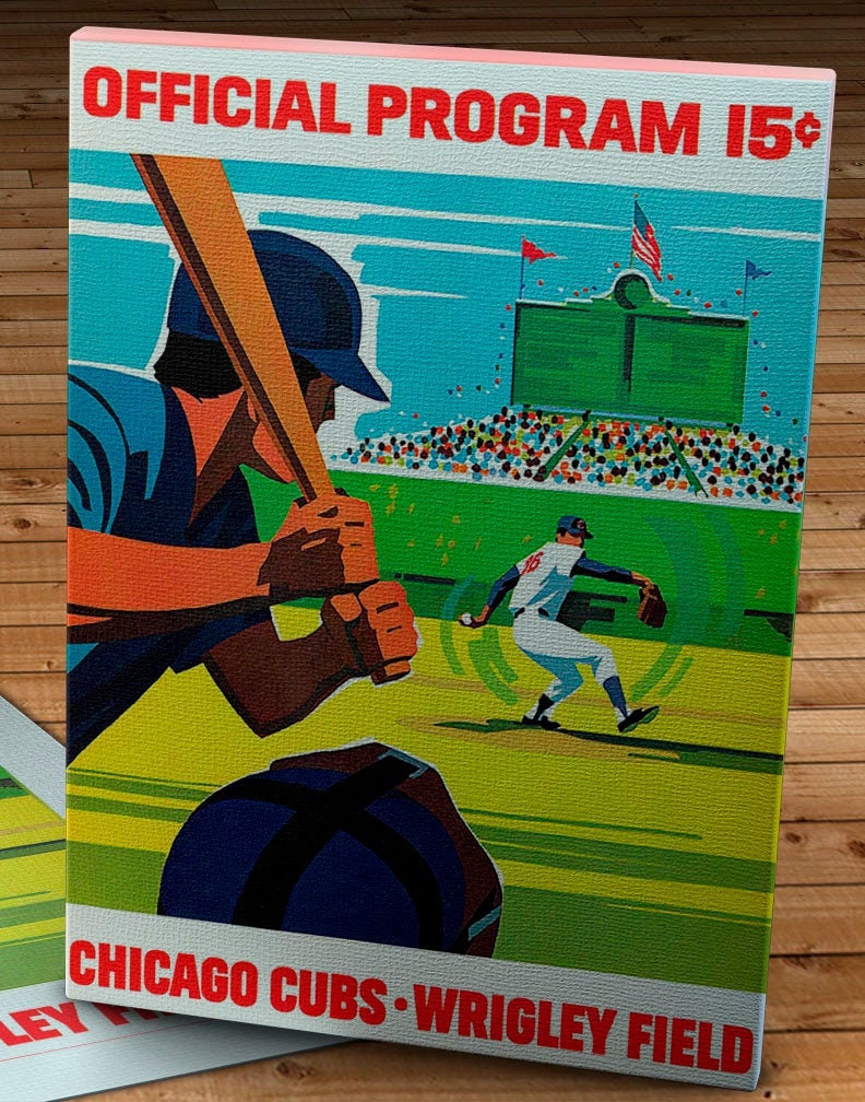 1971 Vintage Chicago Cubs Baseball Program Cover Canvas Gallery Wrap