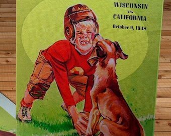 1948 Vintage Wisconsin Badgers  - California Golden Bears Football Program Cover - Canvas Gallery Wrap