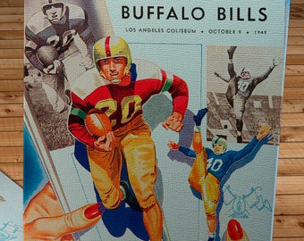 1949 Vintage Los Angeles Dons- Buffalo Bills Football Program Cover - Canvas Gallery Wrap