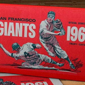 1961 Vintage San Francisco Giants Baseball Scorecard - Canvas Gallery Wrap