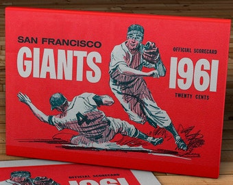 1961 Vintage San Francisco Giants Baseball Scorecard - Canvas Gallery Wrap