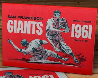 1961 Vintage San Francisco Giants Baseball Scorecard - Canvas Gallery Wrap