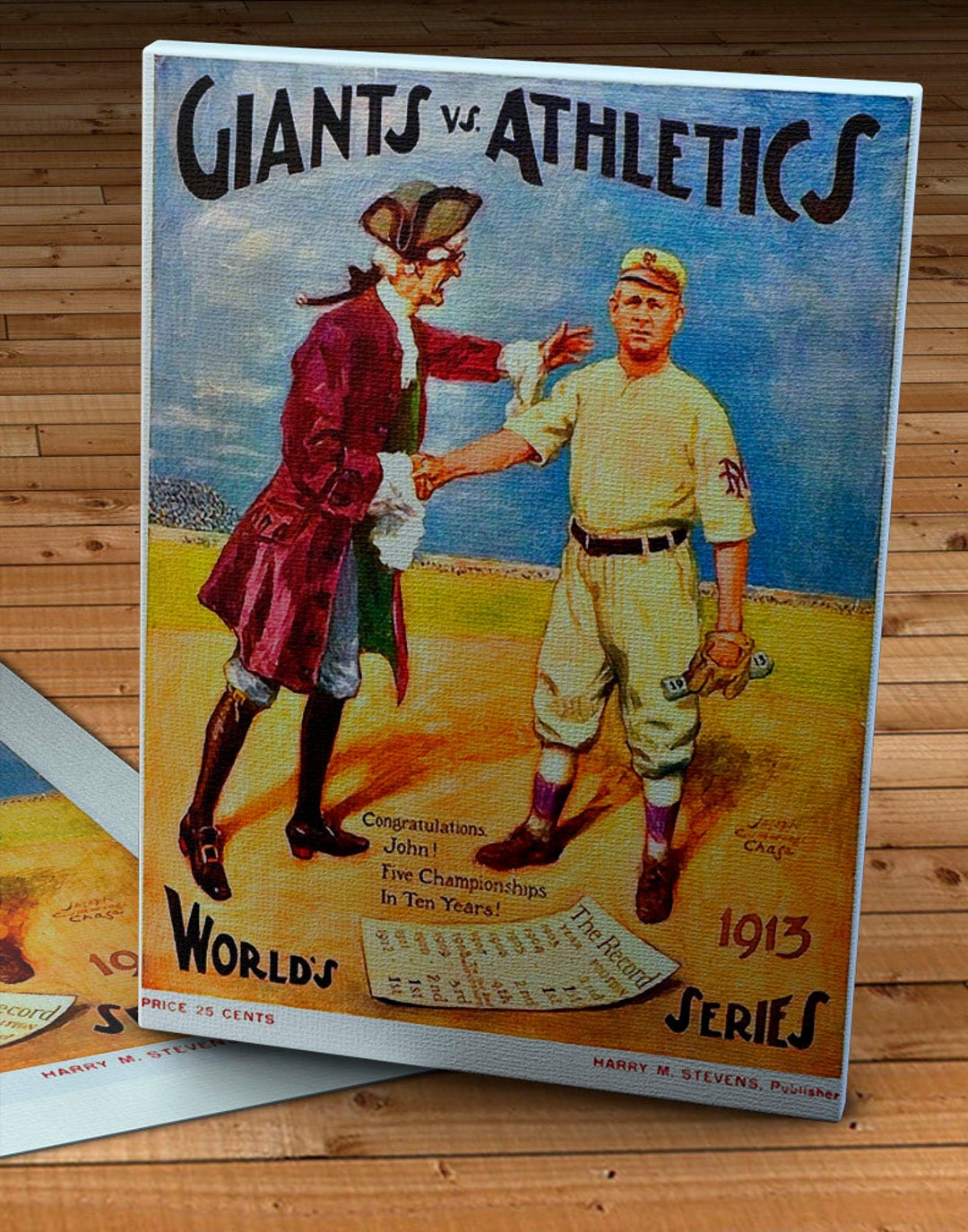 1913 Vintage New York Giants Philadelphia Athletics World 