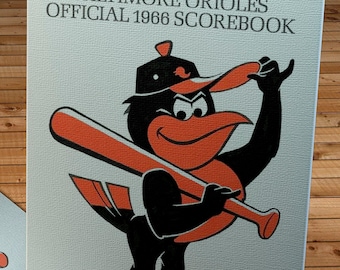 1966 Vintage Baltimore Orioles Scorebook Cover - Hat Tip  - Canvas Gallery Wrap