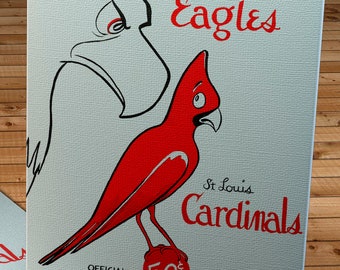 1961 Vintage St Louis Cardinals - Philadelphia Eagle Football Program Cover - Hershey - Canvas Gallery Wrap
