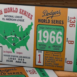 1966 Vintage World Series Baltimore Orioles - Los Angeles Dodgers Ticket - Leinwand Galerievertretung