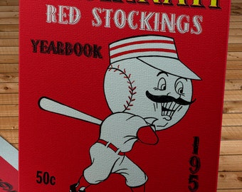 1954 Vintage Cincinnati Reds Baseball Yearbook - Canvas Gallery Wrap