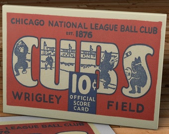 1929 Vintage Chicago Cubs Baseball  - Canvas Gallery Wrap