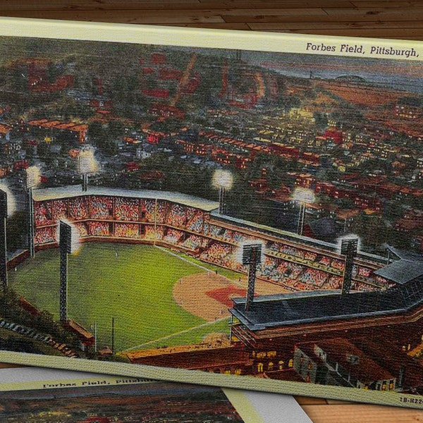 1950 Vintage Pittsburgh Pirates - Forbes Field Postcard - Canvas Gallery Wrap