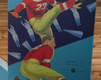 1943  Green Bay vs Philadelphia-Pittsburgh "STEAGLES" Football Program  - Canvas Gallery Wrap