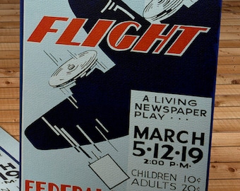 1940's Vintage WPA Poster - Flight - Federal Theatre - Canvas Gallery Wrap