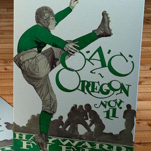 1927 Vintage Oregon State Beavers- University of Oregon Ducks Football Program - Canvas Gallery Wrap