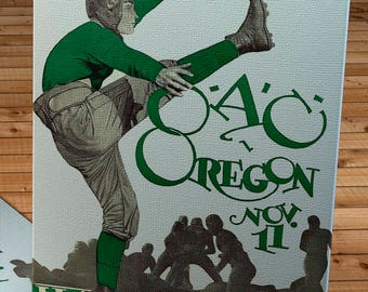 1927 Vintage Oregon State Beavers- University of Oregon Ducks Football Program - Canvas Gallery Wrap