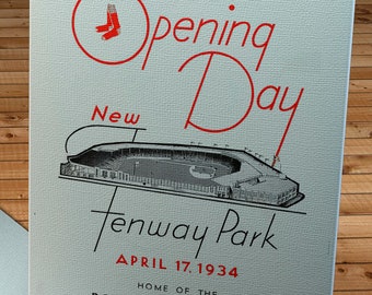 1934 Vintage Boston Red Sox - Boston Americans Opening Day Program Cover - Canvas Gallery Wrap