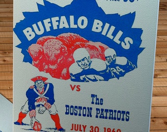 1960 Vintage Buffalo Bills - Boston Patriots Football Program - Canvas Gallery Wrap