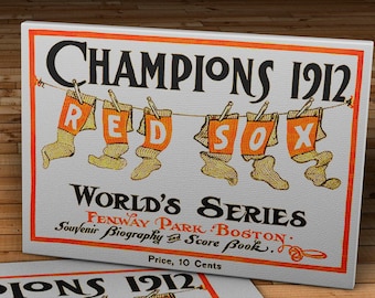 1912 Vintage Boston Red Sox World Series Scorecard - Canvas Gallery Wrap