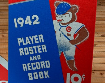 1942 Vintage Chicago Cubs Roster Cover - Canvas Gallery Wrap