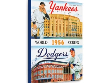 1956 Vintage Brooklyn Dodgers vs New York Yankees - Yankees home program - World Series Program - Canvas Gallery Wrap