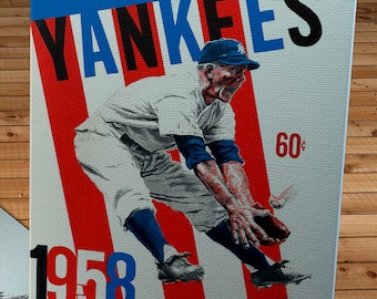 1958 Vintage New York Yankees Yearbook - Canvas Gallery Wrap