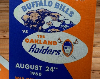 1960 Vintage Oakland Raiders - Buffalo Bills Football Program - Canvas Gallery Wrap