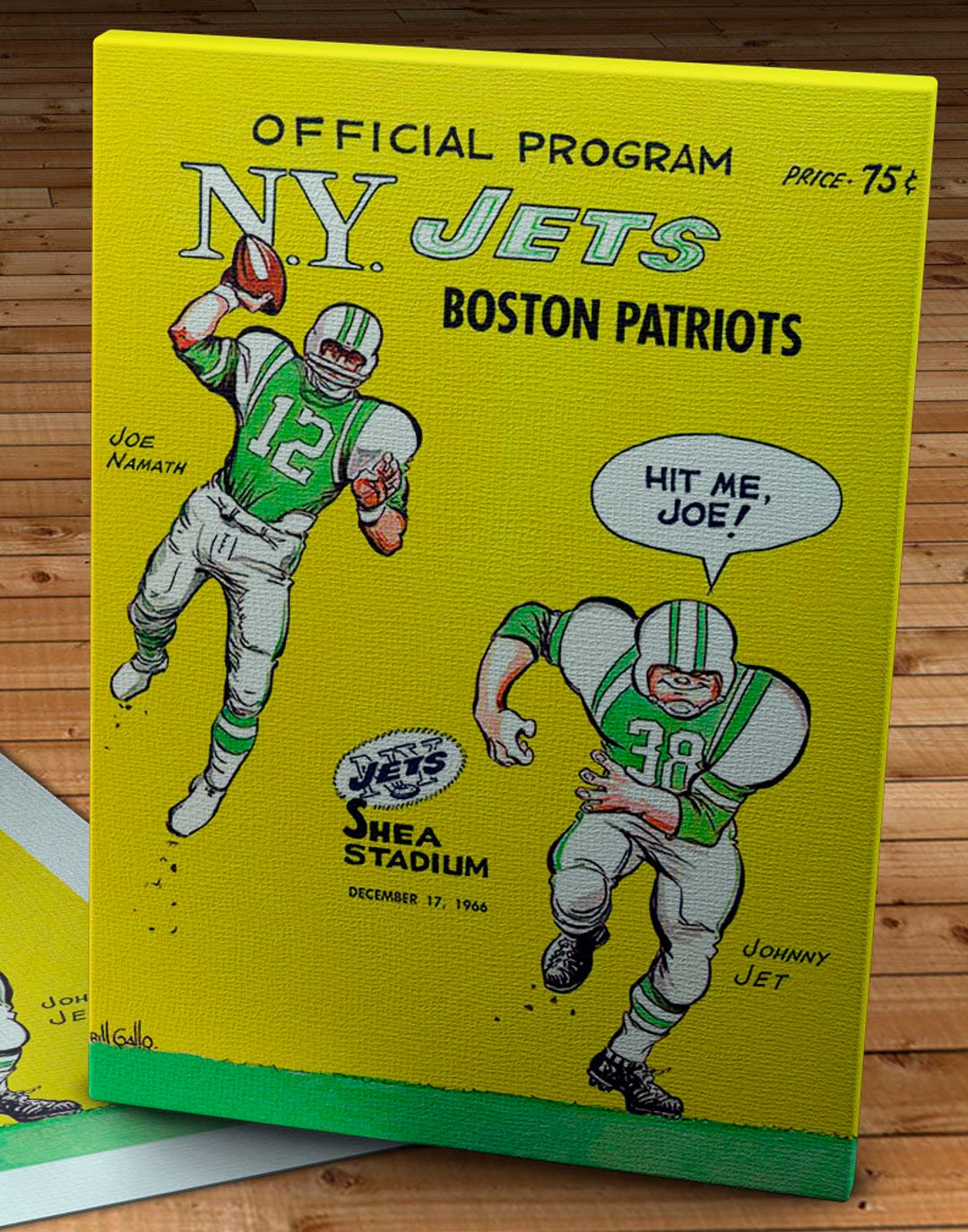 1966 Vintage New York Jets -boston Patriots Football Program Cover