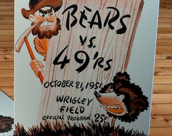 1951 Vintage Chicago Bears-San Francisco 49ers Football Program - Canvas Gallery Wrap