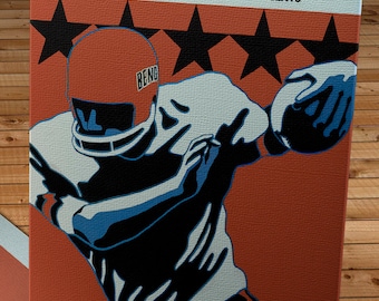 1969 Vintage Cincinnati Bengals - Oakland Raiders Football Program Cover - Canvas Gallery Wrap