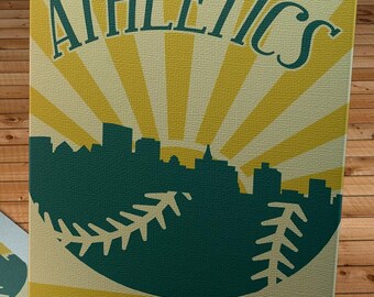 Baseball Oakland Athletics - City Poster - Canvas Gallery Wrap