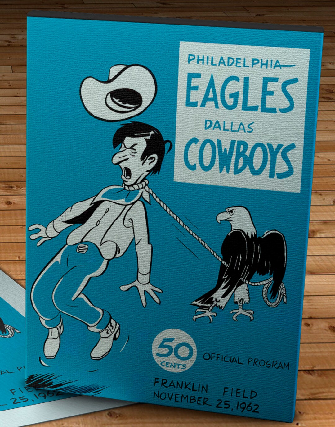 1962 Vintage Dallas Cowboys Philadelphia Eagles Football Program Cover