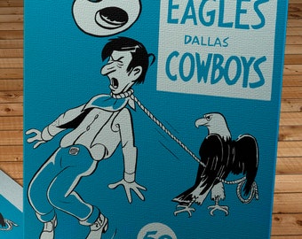 1962 Vintage Dallas Cowboys - Philadelphia Eagles Football Program Cover - Canvas Gallery Wrap