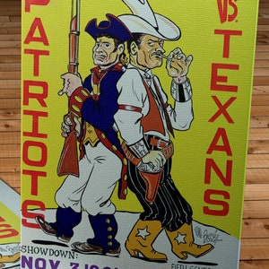 1961 Vintage Dallas Texans - Boston Patriots Football Program Cover - Canvas Gallery Wrap