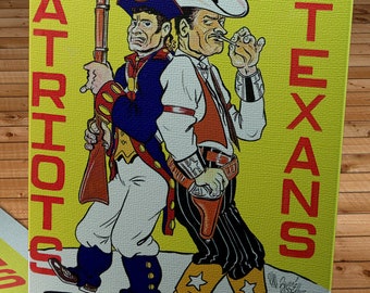 1961 Vintage Dallas Texans - Boston Patriots Football Program Cover - Canvas Gallery Wrap