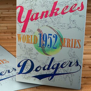 1952 Vintage New York Yankees - Brooklyn Dodgers World Series Program - Canvas Gallery Wrap