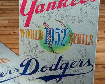 1952 Vintage New York Yankees - Brooklyn Dodgers World Series Program - Canvas Gallery Wrap